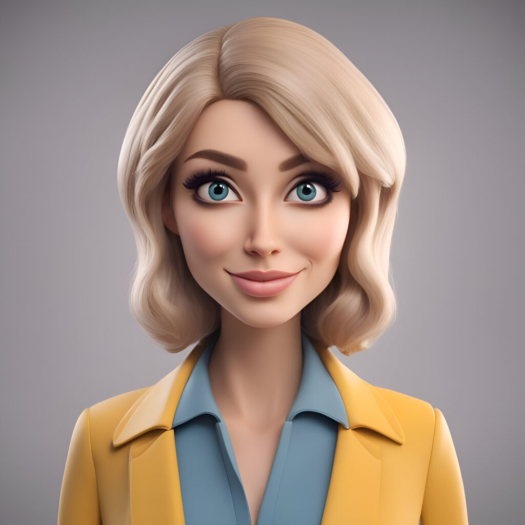 Portrait of a beautiful young woman with blond hair and blue eye